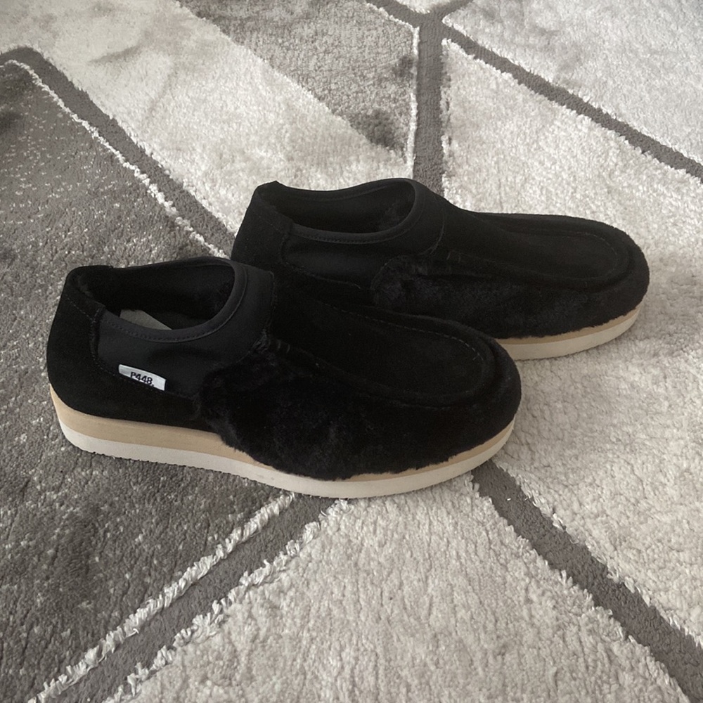 P448 bubble Genuine shearling slip on sneaker in black - Picture 2 of 9
